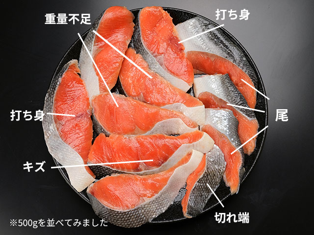 尾や打ち身・キズなどの不揃い品