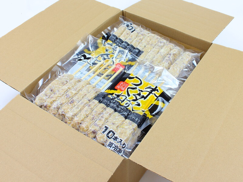 牛タン入つくねを業務箱に入れてお届け